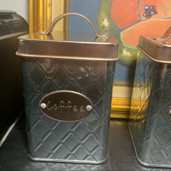 Coffee sugar and tea rose gold and silver kitchen canister ☕️ - Picture 8 of 14